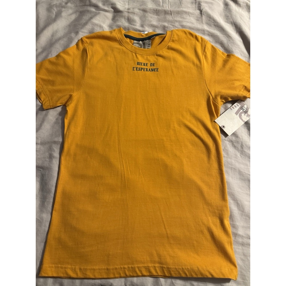 Rebel Vengeance Biere Tee Shirt Yellow Orange Small NWT